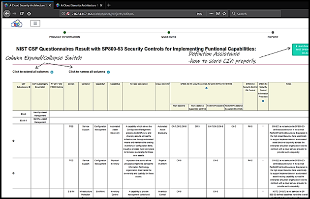 Control Result Table